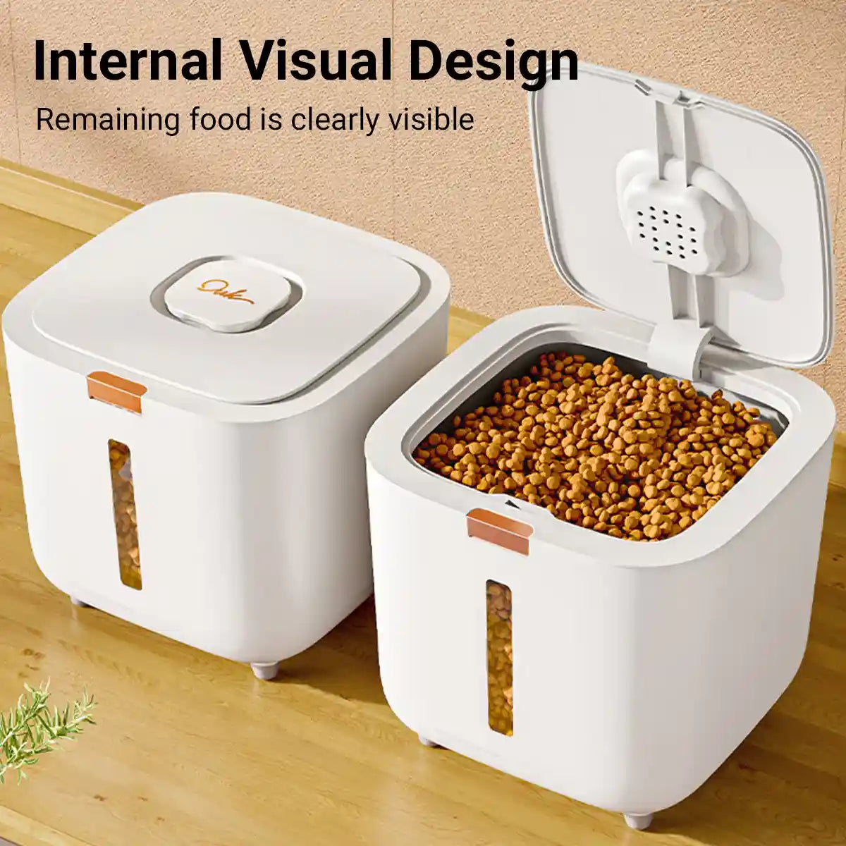 Airtight Pet Food Storage Bucket with Visual Window