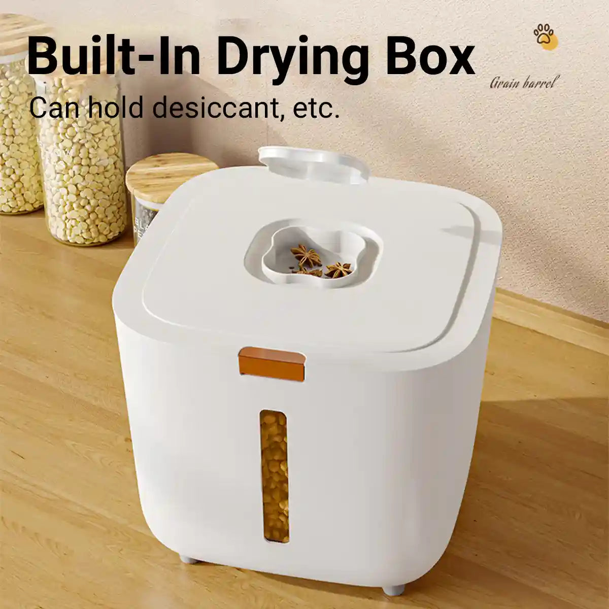 Airtight Pet Food Storage Bucket with Visual Window