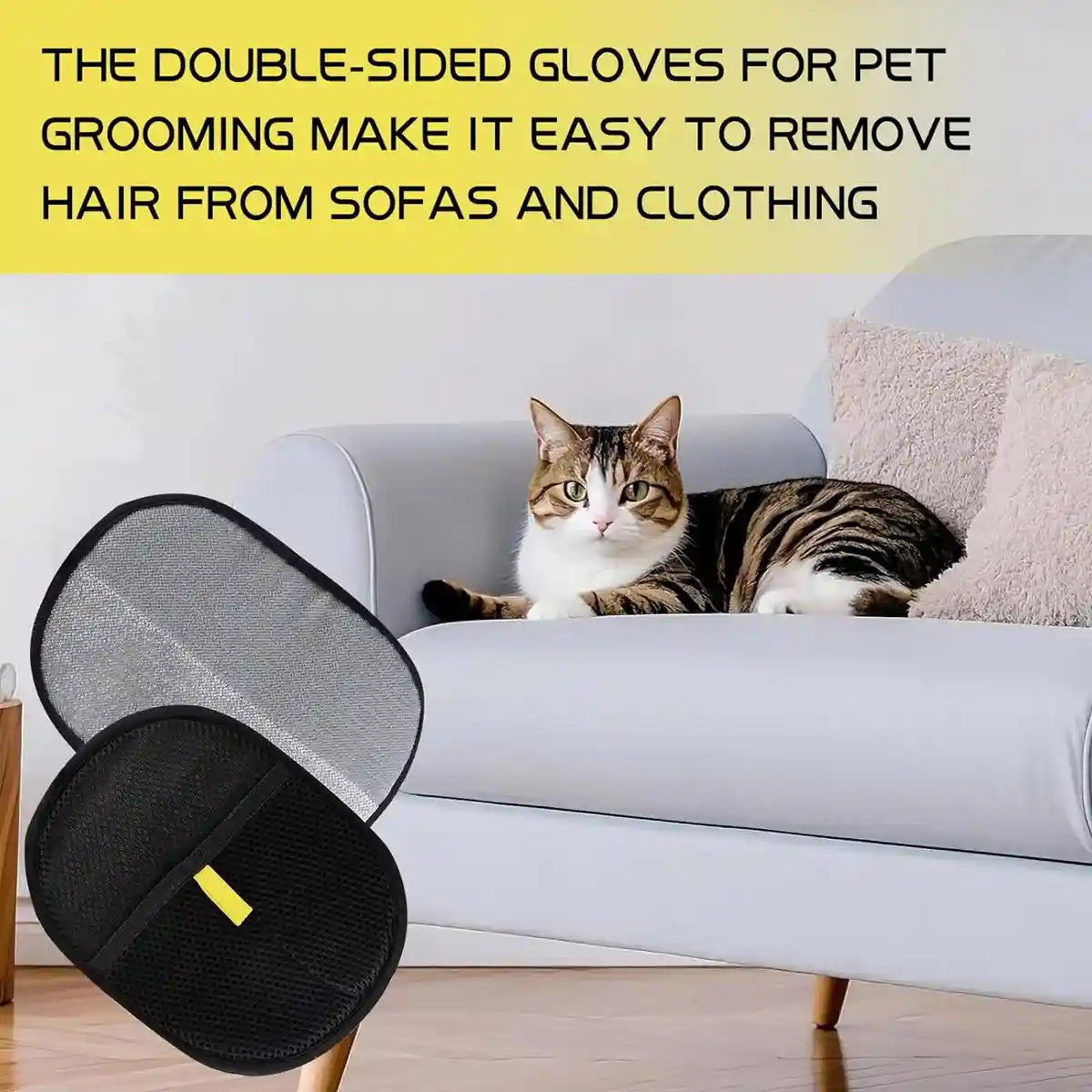 Reusable Pet Hair Removal Glove with Electrostatic Bristles – 2 Pack