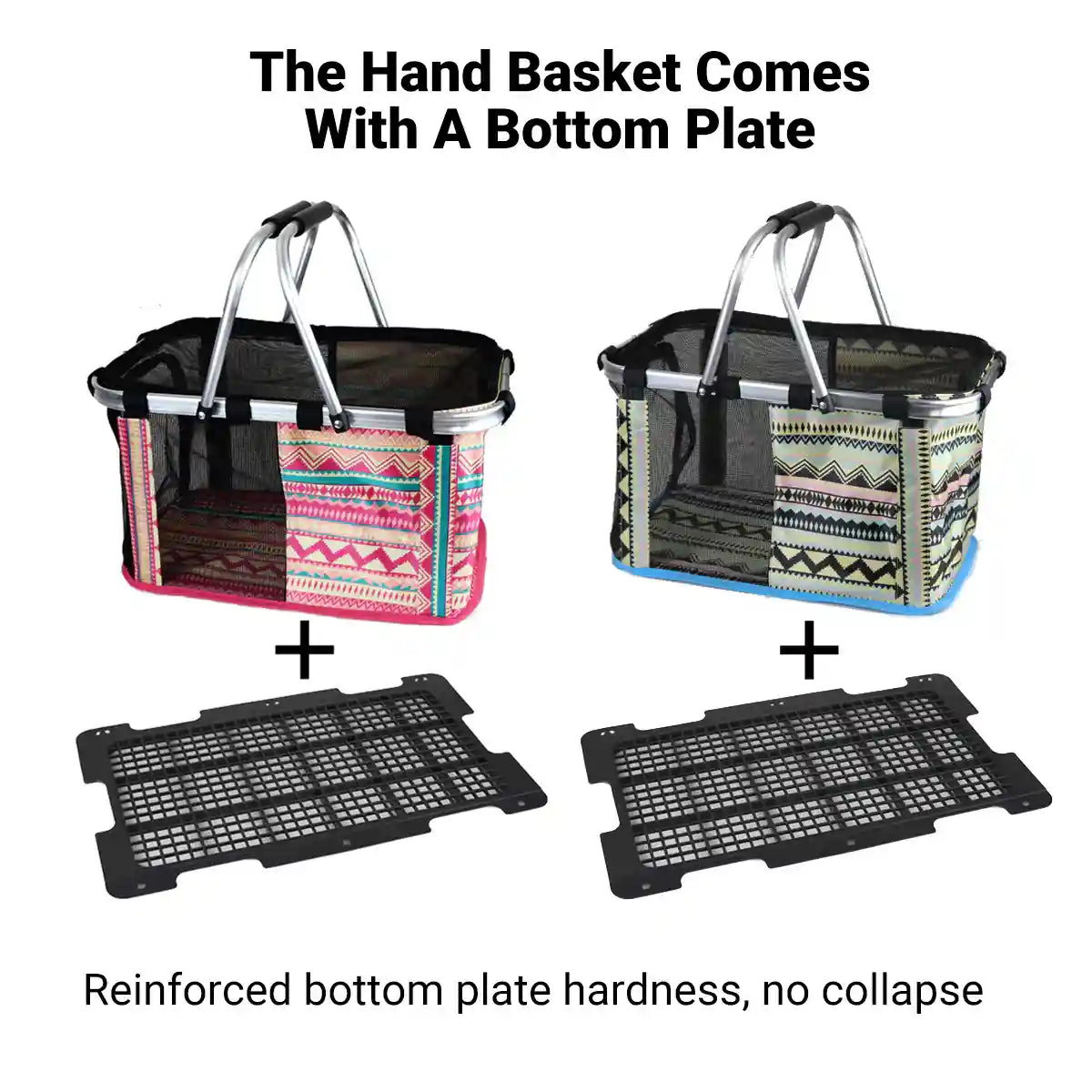 Foldable Mesh Pet Carrier Basket with Aluminium Handle