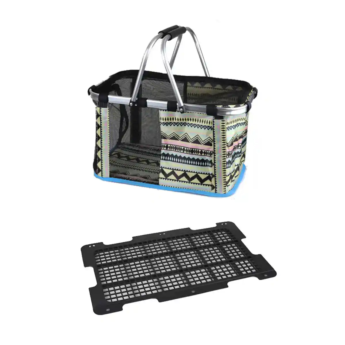 Foldable Mesh Pet Carrier Basket with Aluminium Handle