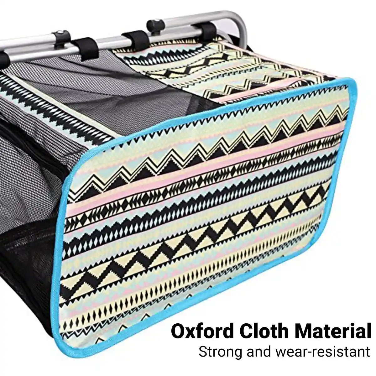 Foldable Mesh Pet Carrier Basket with Aluminium Handle