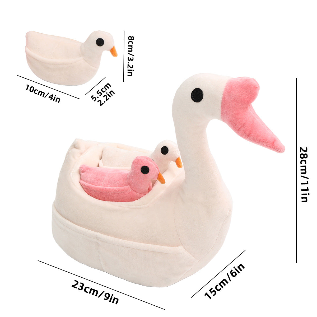 Plush Pet Goose Toy Interactive Squeaky Dog Enrichment Toy