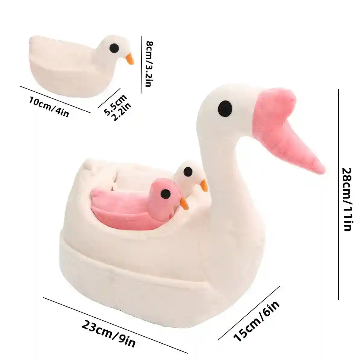 Plush Pet Goose Toy Interactive Squeaky Dog Enrichment Toy
