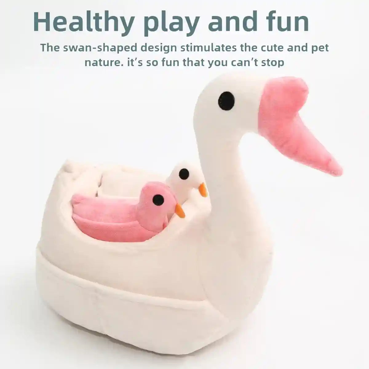 Plush Pet Goose Toy Interactive Squeaky Dog Enrichment Toy