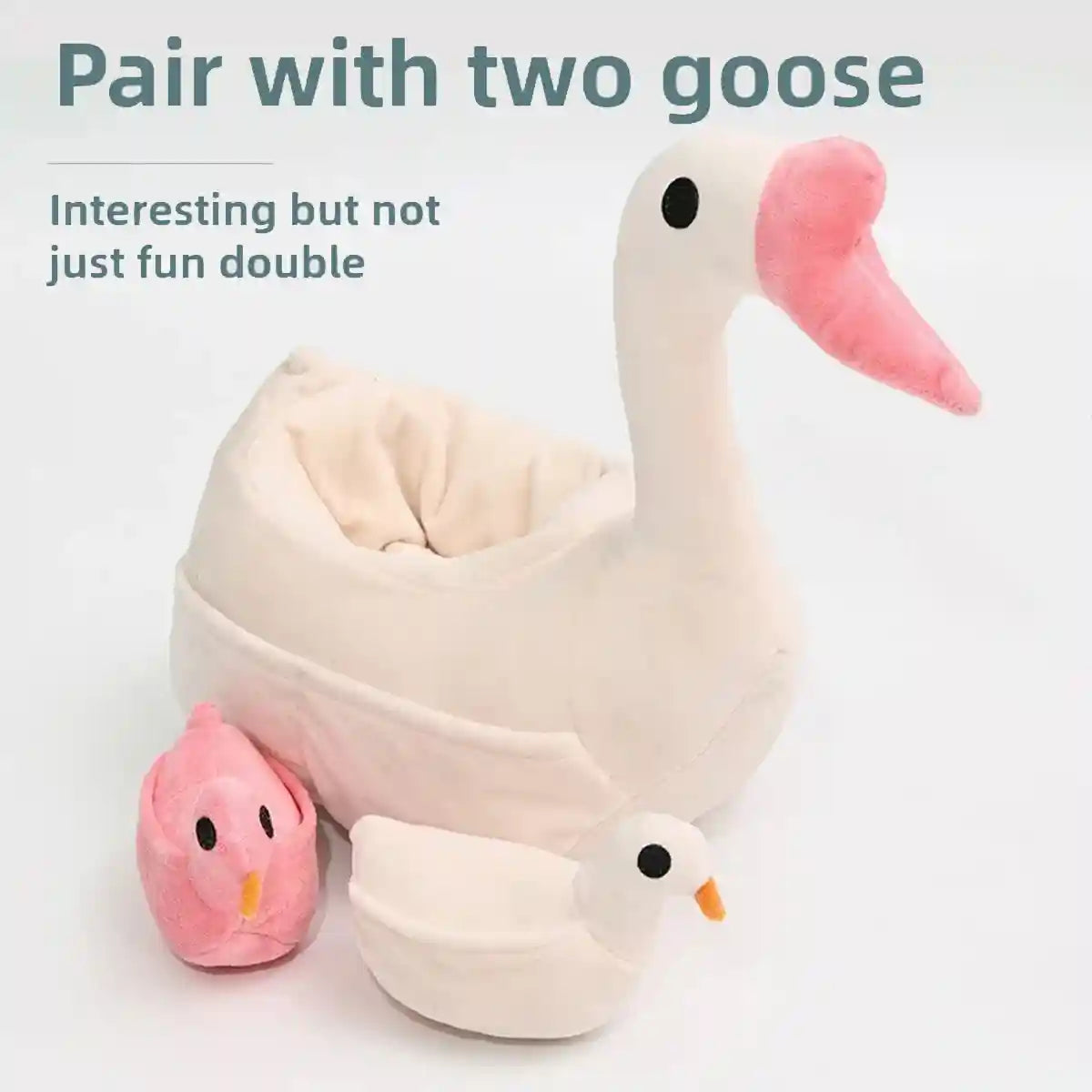 Plush Pet Goose Toy Interactive Squeaky Dog Enrichment Toy