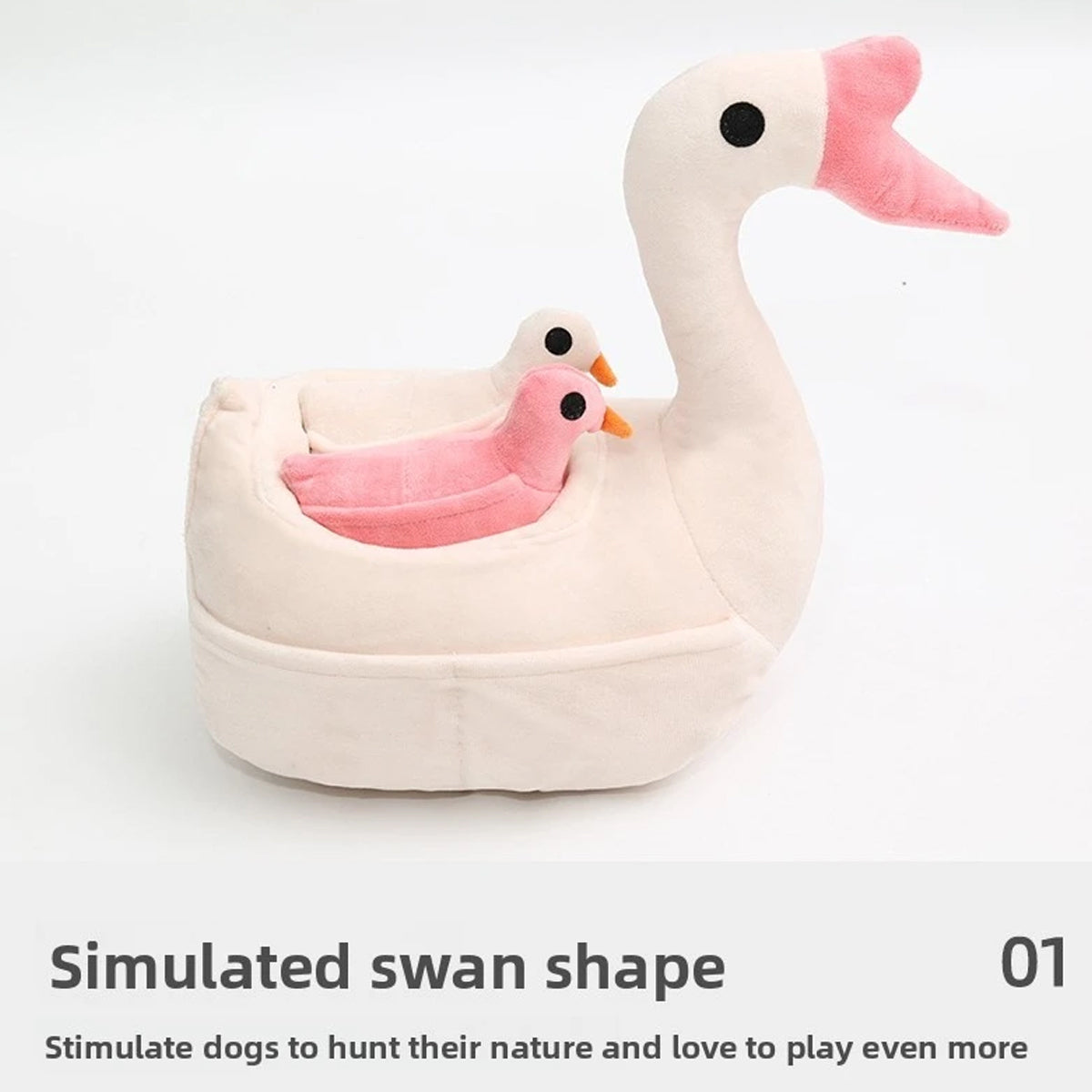 Plush Pet Goose Toy Interactive Squeaky Dog Enrichment Toy