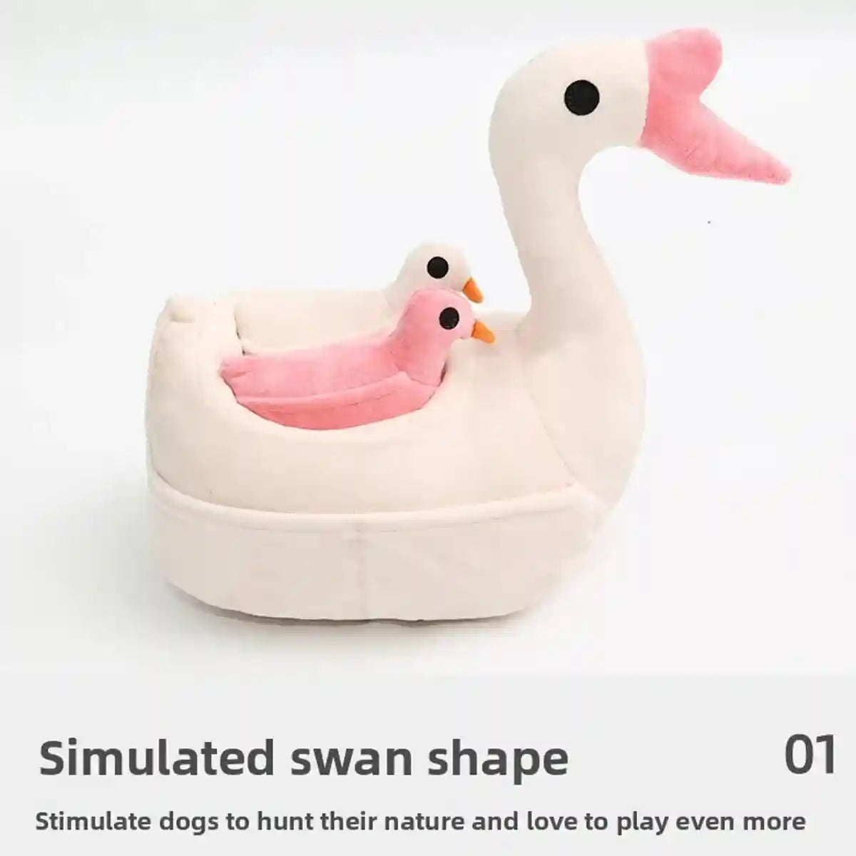 Plush Pet Goose Toy Interactive Squeaky Dog Enrichment Toy