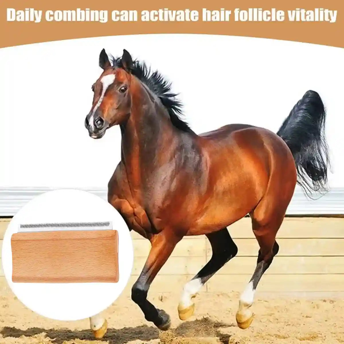 Pet Hair Removal Comb With Wooden Handle