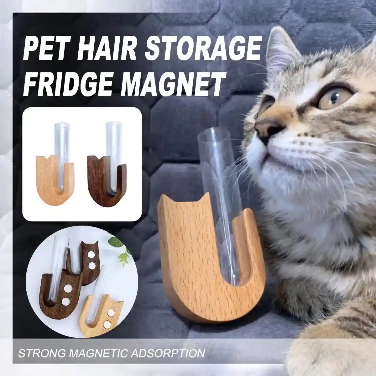 Pet Hair Memorial Box Fridge Magnet Keepsake Whisker Collector Storage Case