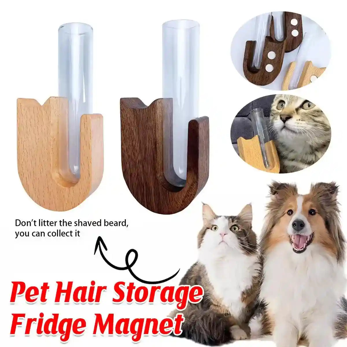 Pet Hair Memorial Box Fridge Magnet Keepsake Whisker Collector Storage Case