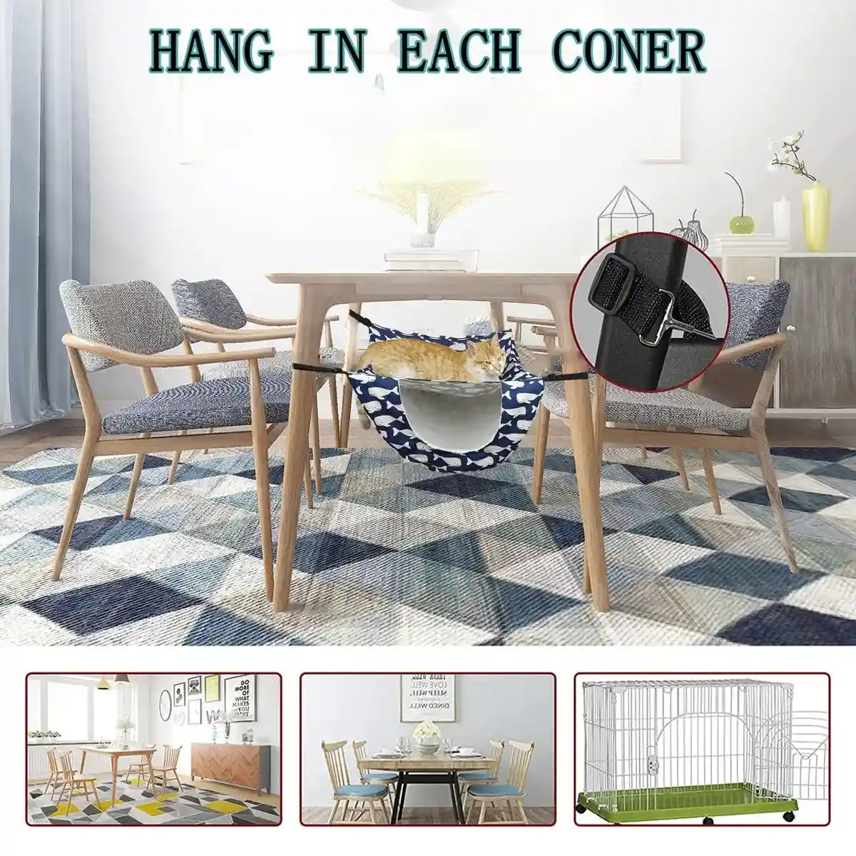 Hanging Cat Cage Hammock Nest Cosy Bed for Kittens & Small Pets