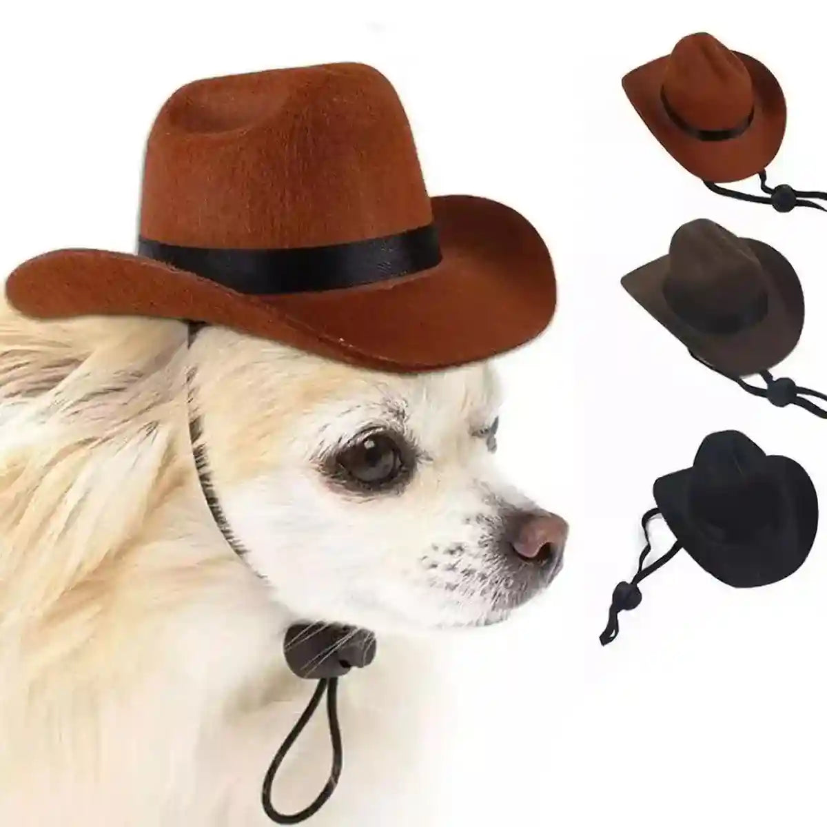 Adjustable Pet Cowboy Hat for Dogs and Cats Western Style Costume