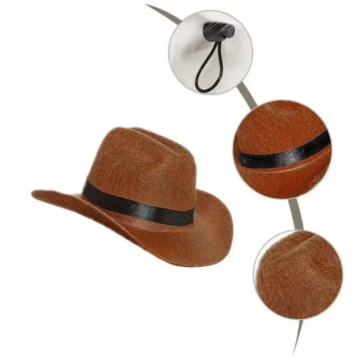 Adjustable Pet Cowboy Hat for Dogs and Cats Western Style Costume
