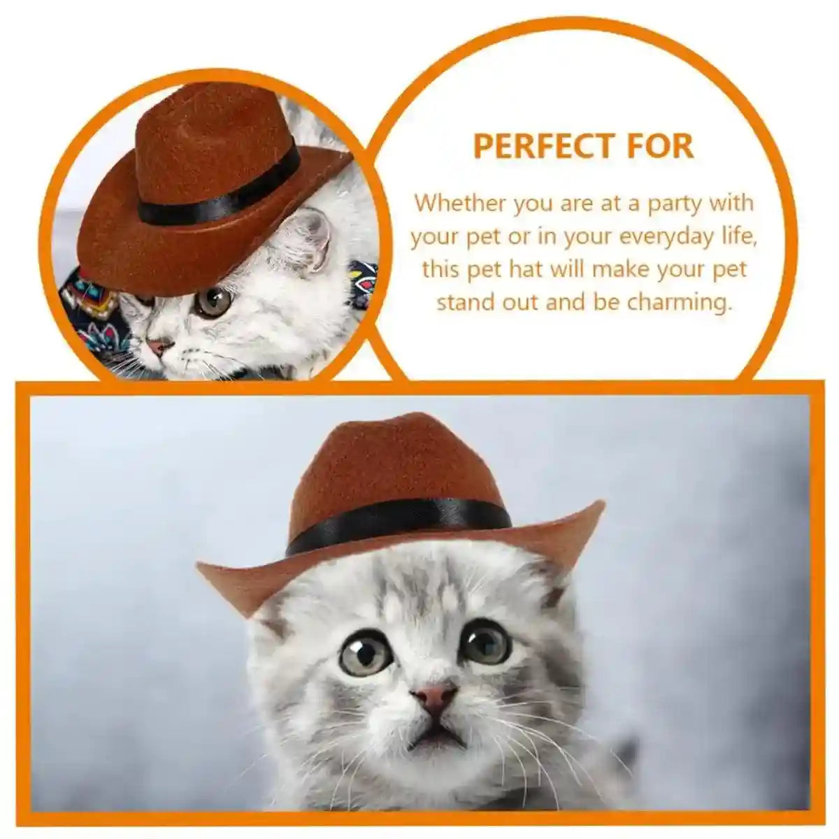 Adjustable Pet Cowboy Hat for Dogs and Cats Western Style Costume