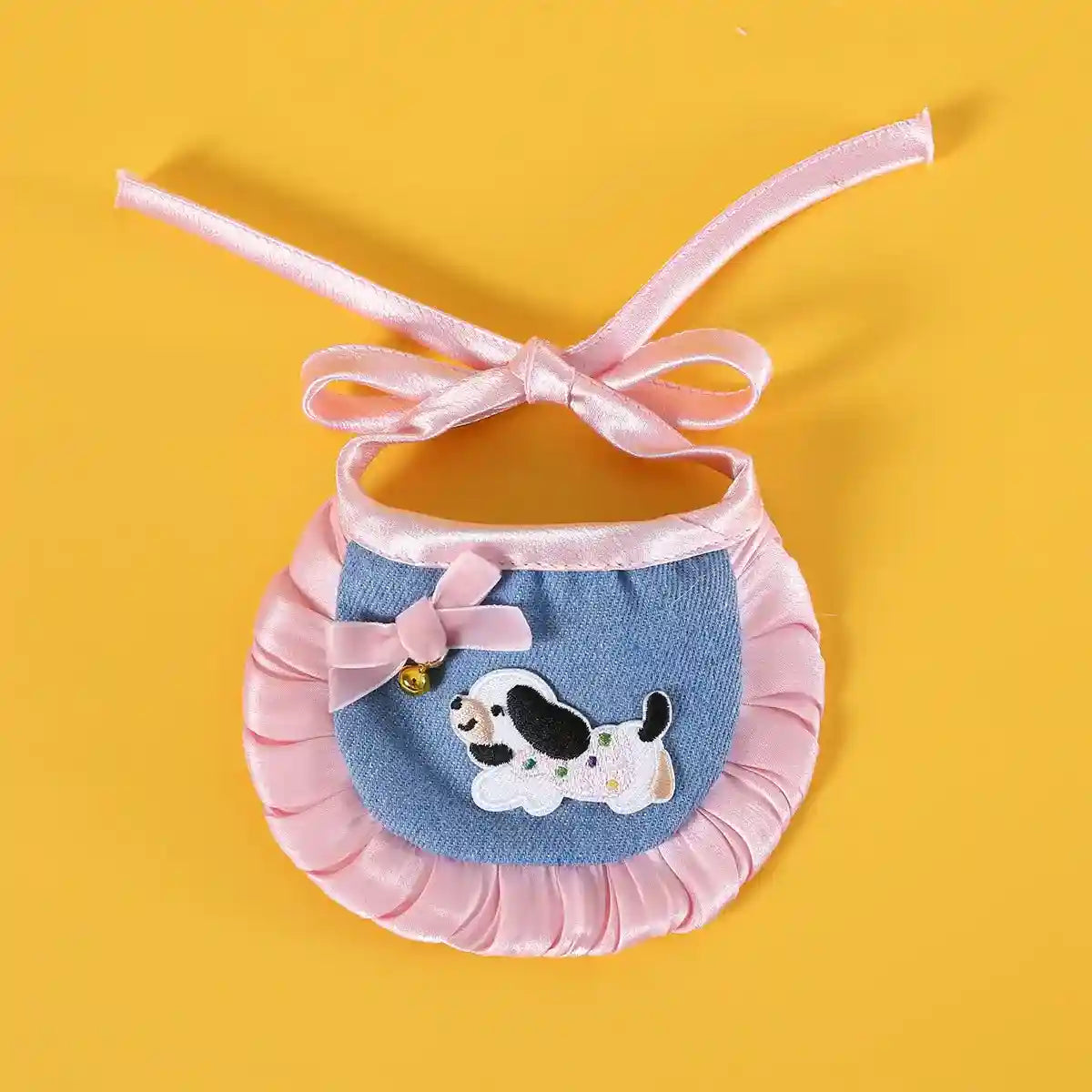 Pet Denim Clothing Set for Cats and Dogs Stylish Hat and Scarf