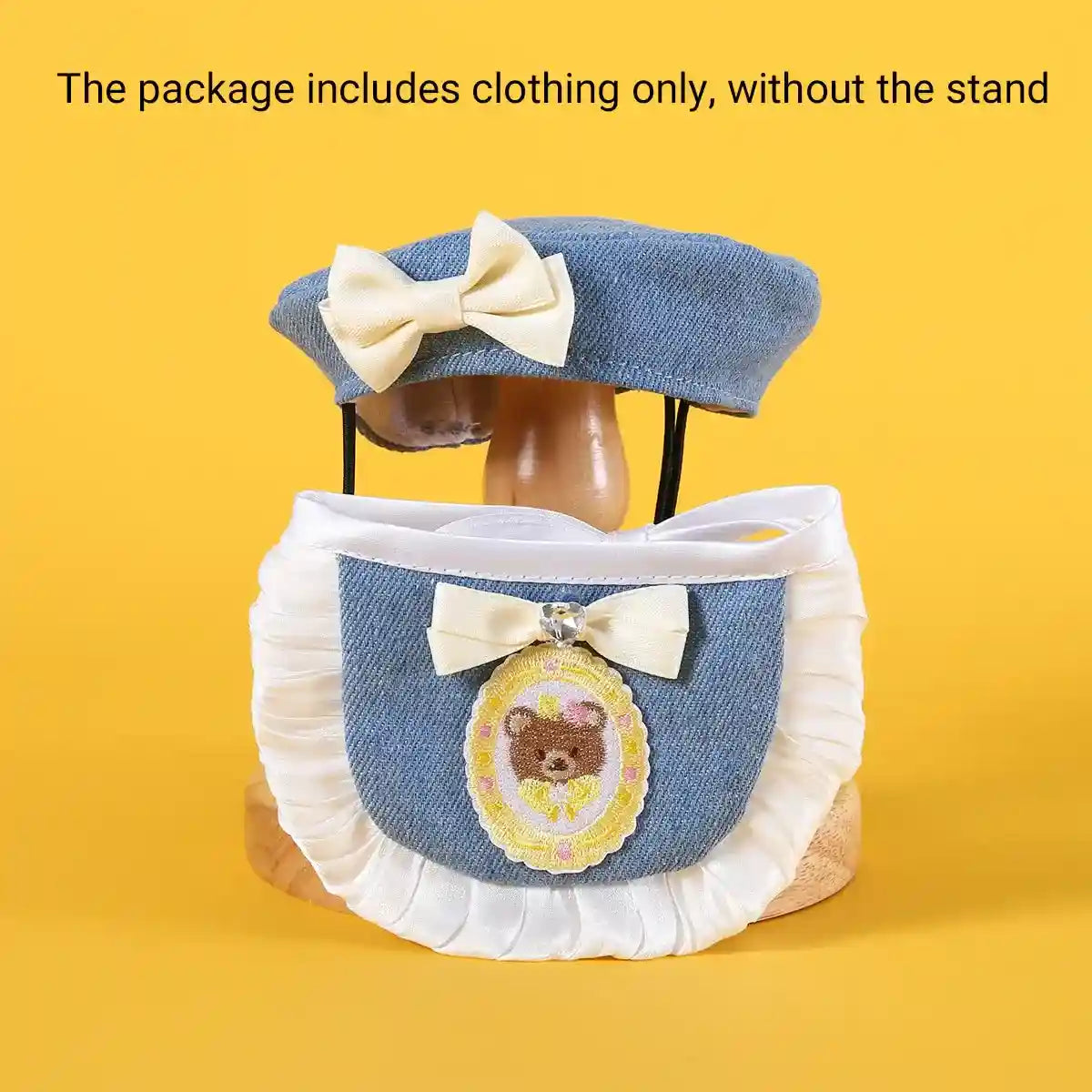 Pet Denim Clothing Set for Cats and Dogs Stylish Hat and Scarf