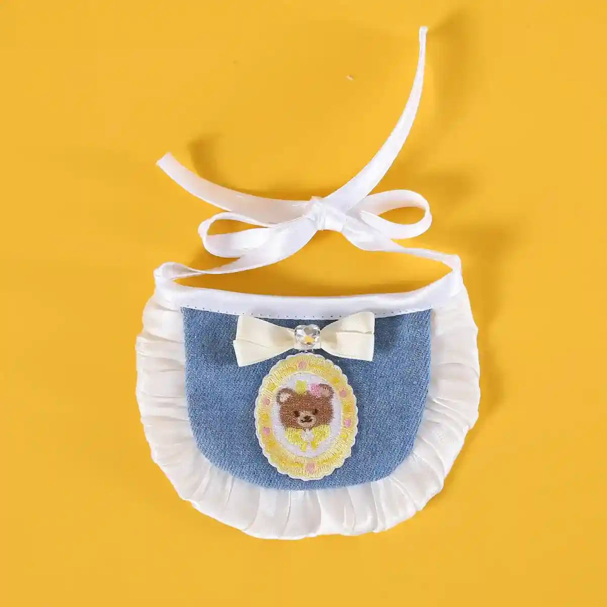 Pet Denim Clothing Set for Cats and Dogs Stylish Hat and Scarf