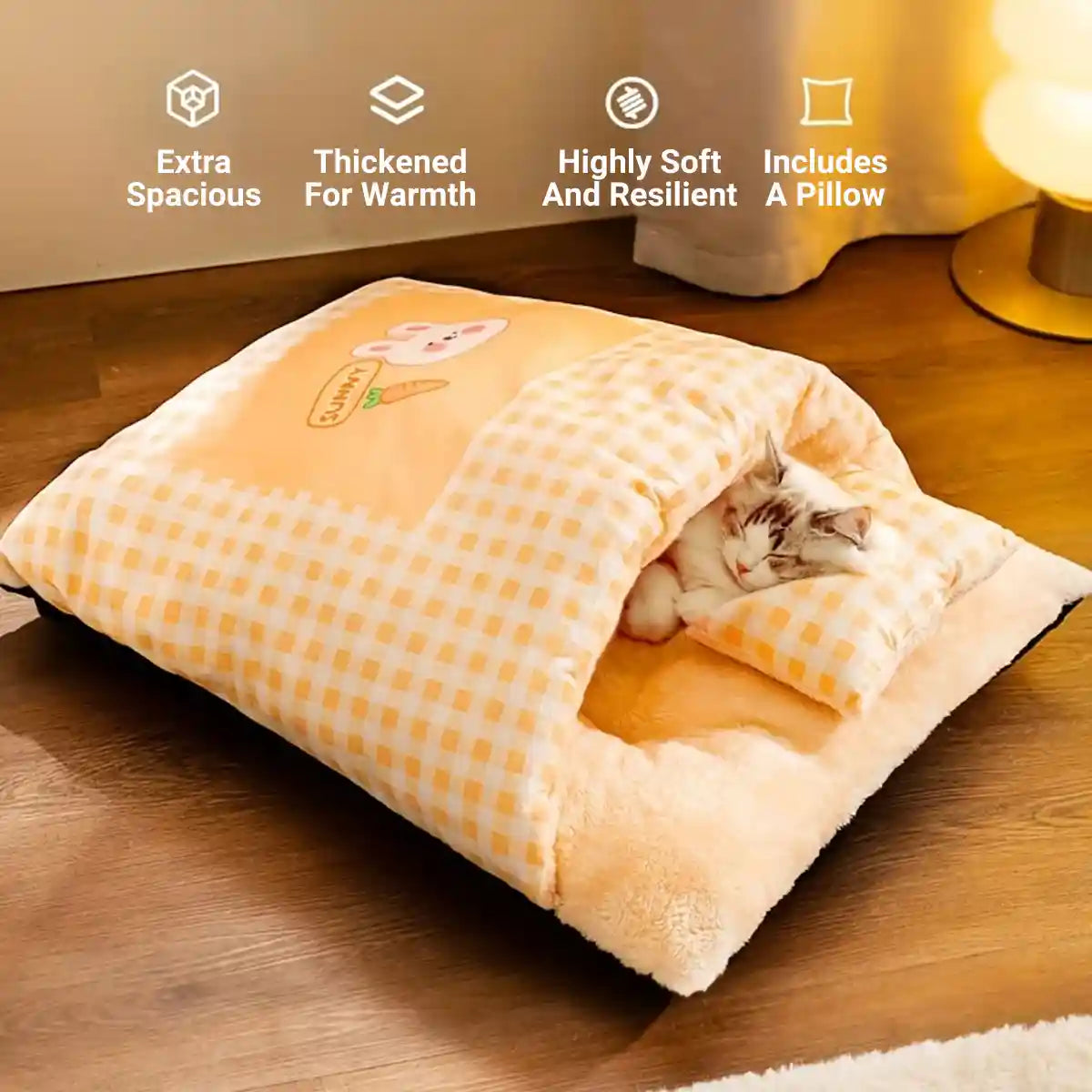 Semi-Closed Kitten Bed Arctic Fleece Nest