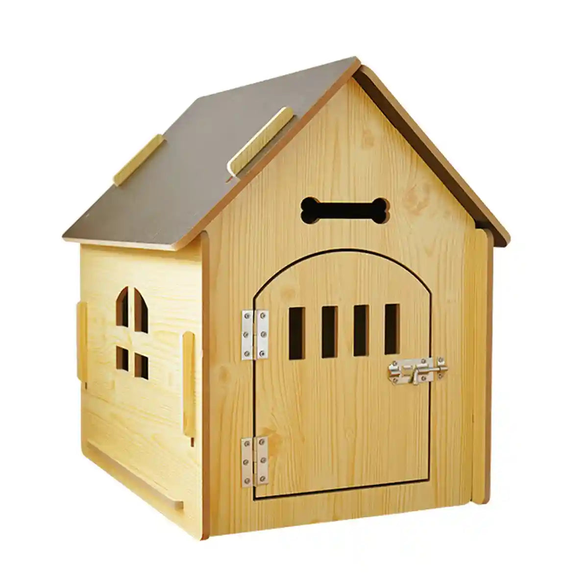 Wooden Pet House Detachable Dog Bed Cat House for Indoor Outdoor Use
