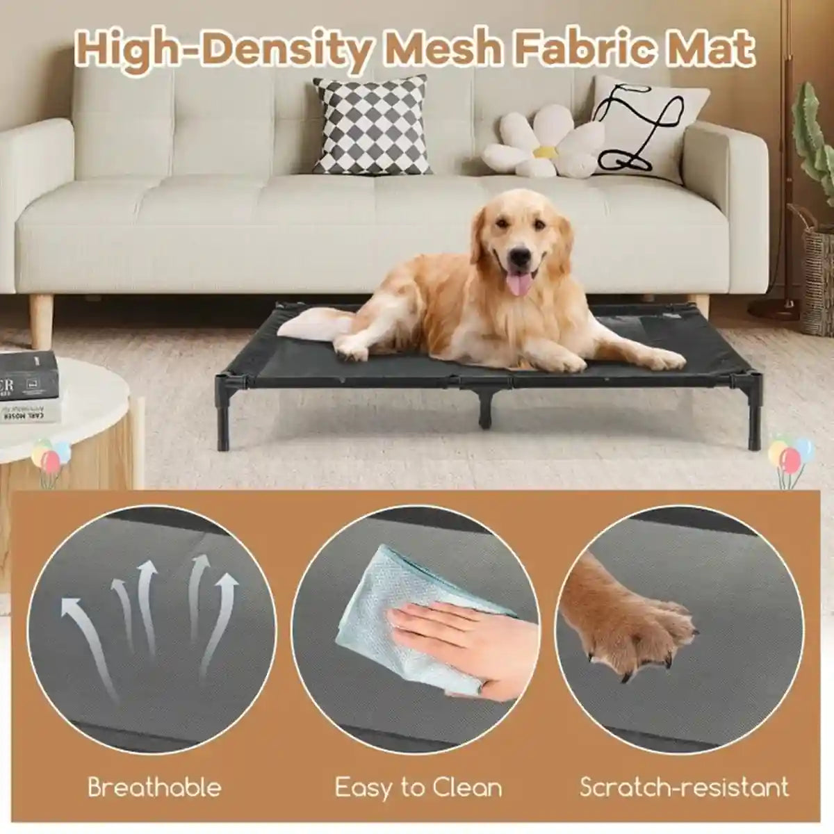 Outdoor Waterproof Pet Tent with Elevated Bed for Dogs and Cats Description