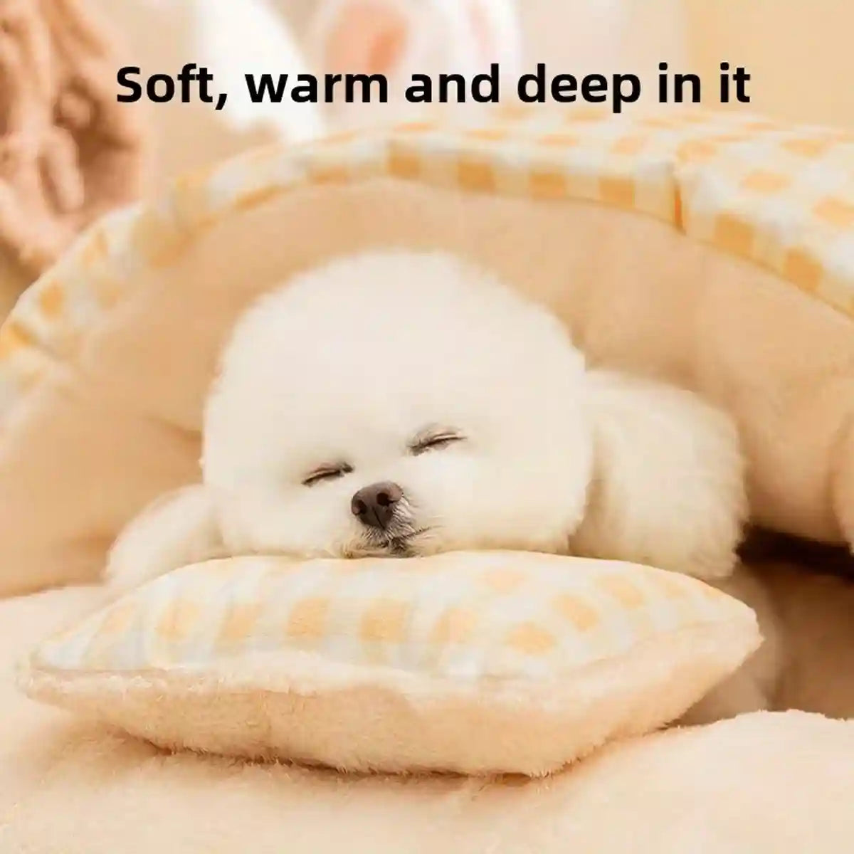 Semi-Closed Kitten Bed Arctic Fleece Nest