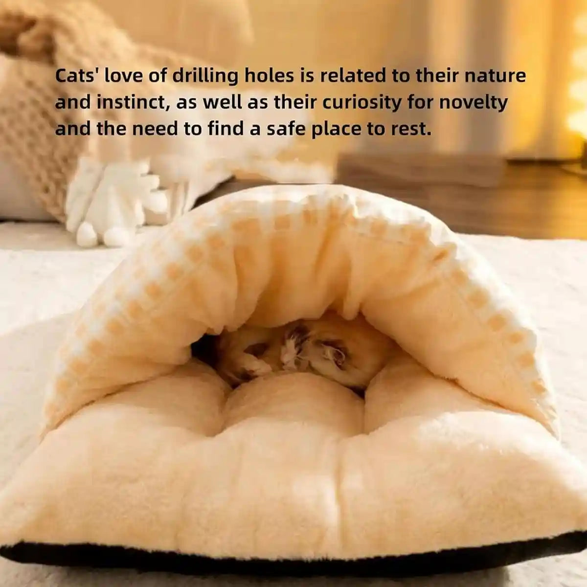 Semi-Closed Kitten Bed Arctic Fleece Nest