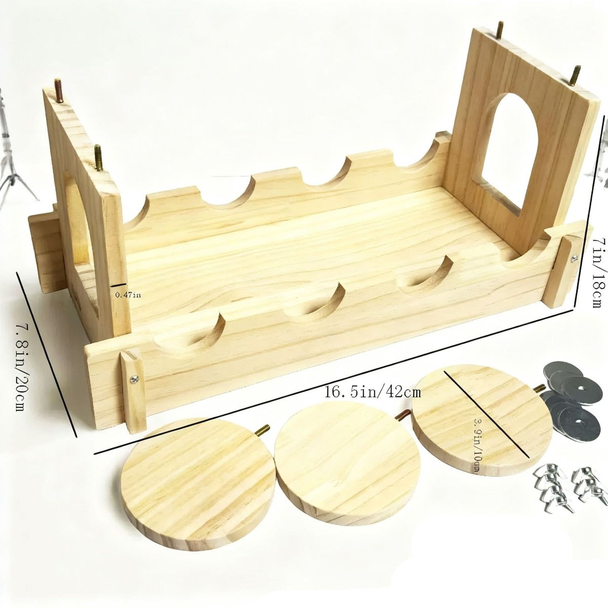 Wooden Hamster Hanging Bridge Set with 3 Play Platforms