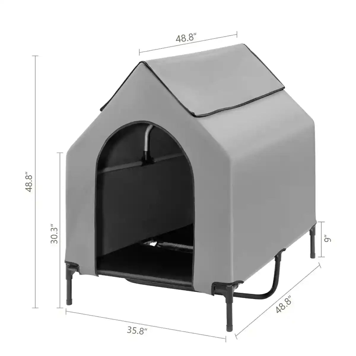 Outdoor Waterproof Pet Tent with Elevated Bed for Dogs and Cats Description