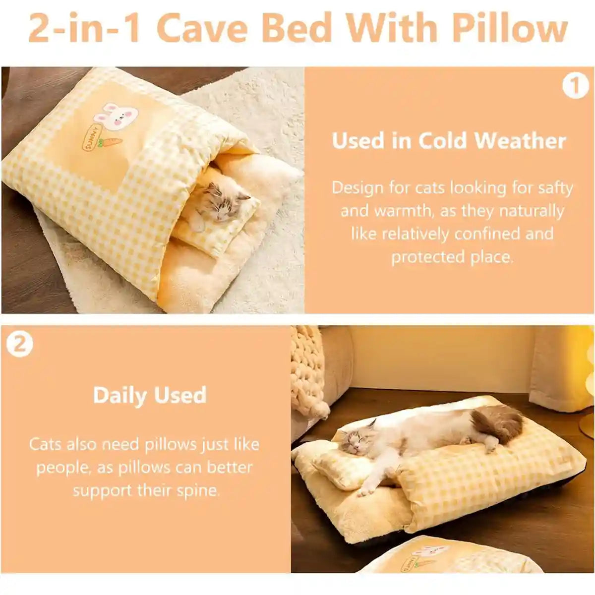 Semi-Closed Kitten Bed Arctic Fleece Nest