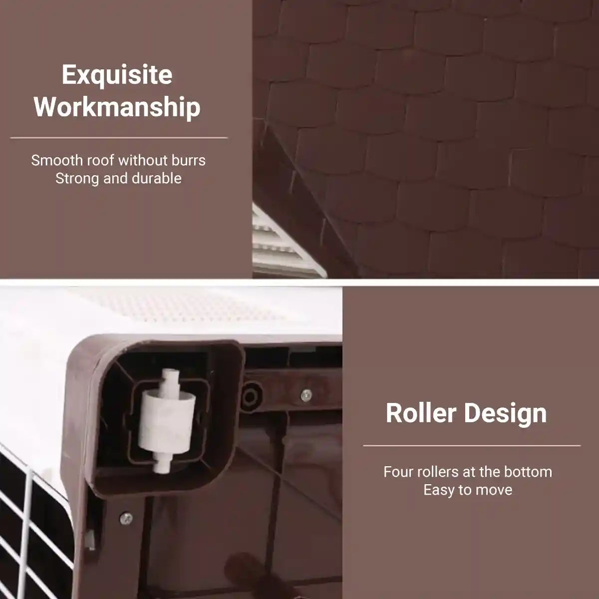 Outdoor Plastic Dog House with Ventilation and Iron Gate