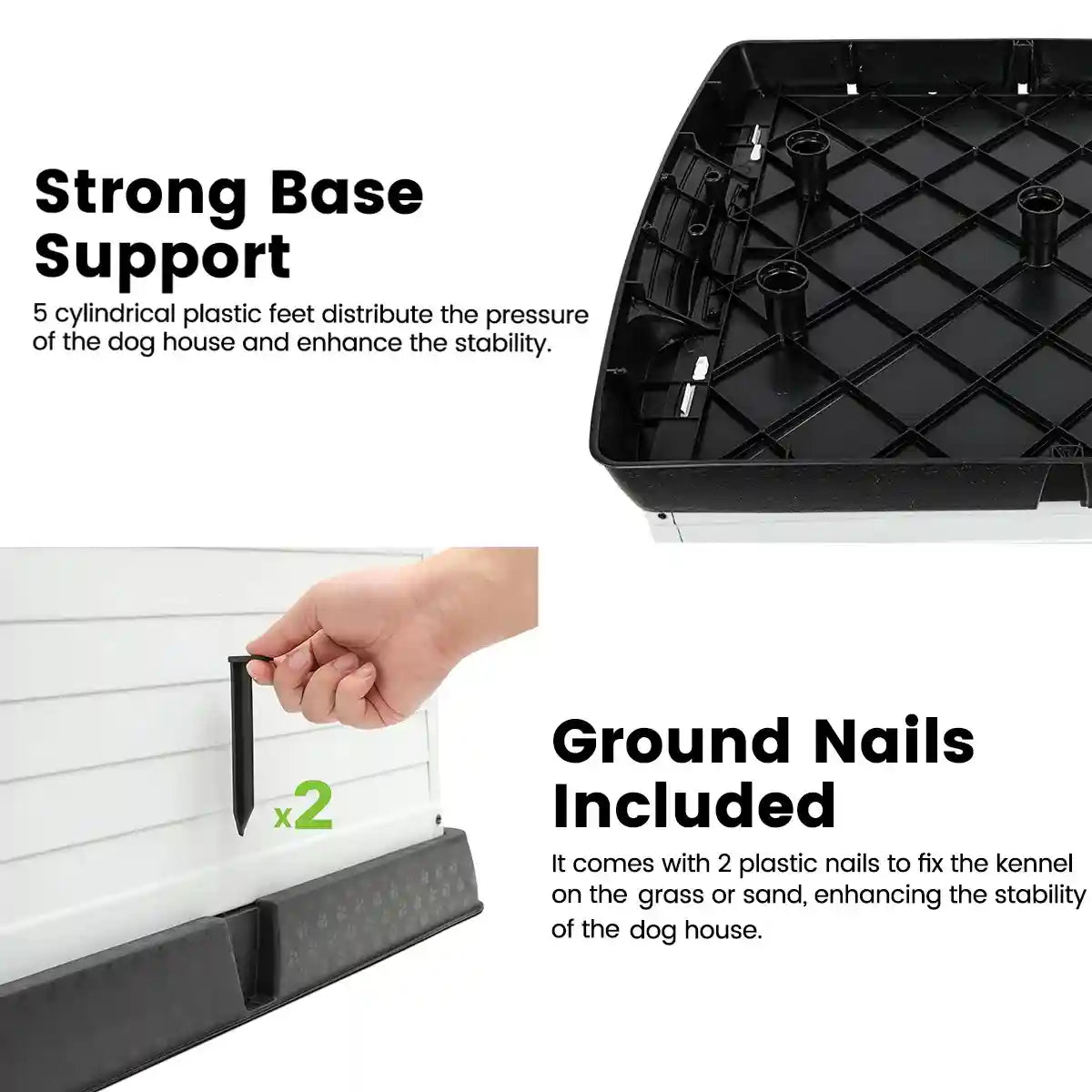 Durable Outdoor Dog House Waterproof Plastic Kennel with Lockable Door