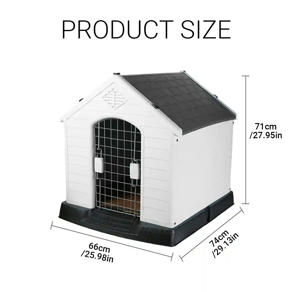 Durable Outdoor Dog House Waterproof Plastic Kennel with Lockable Door