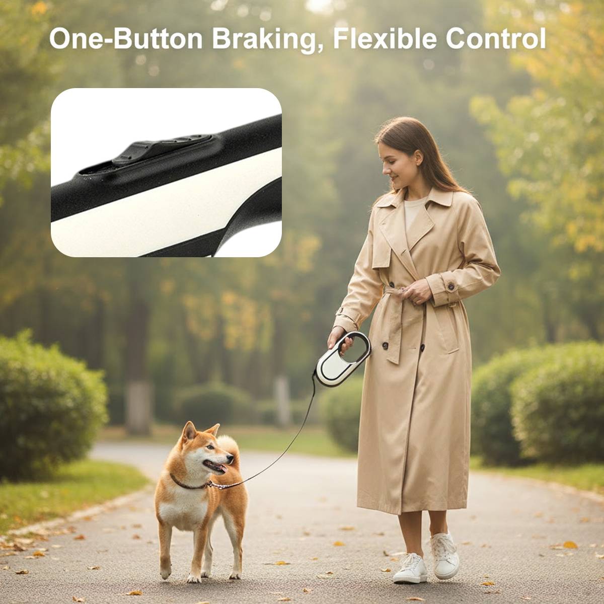 5m Retractable Dog Lead With Lock Control