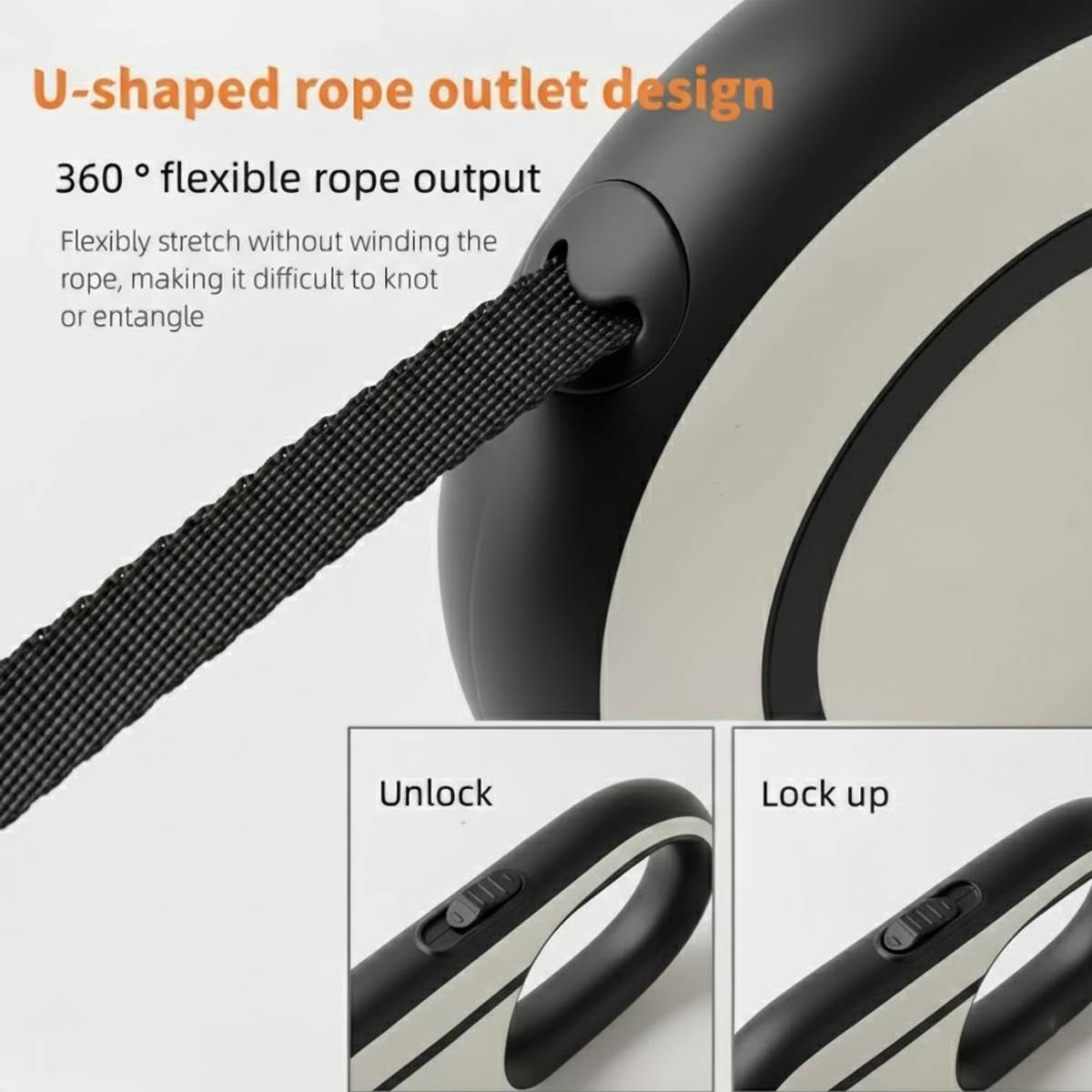5m Retractable Dog Lead With Lock Control