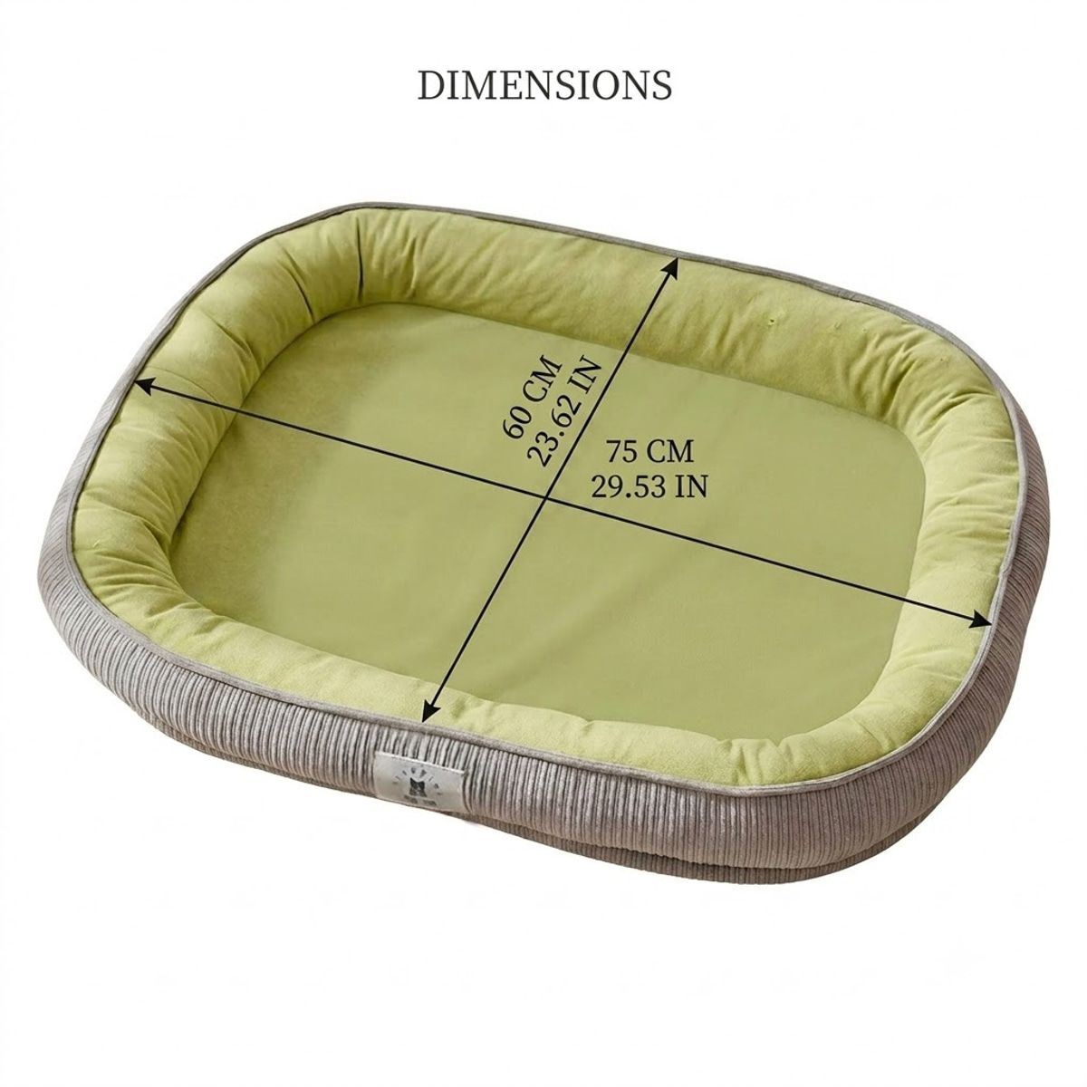 Green XL Pet Mattress with Soft Raised Sides