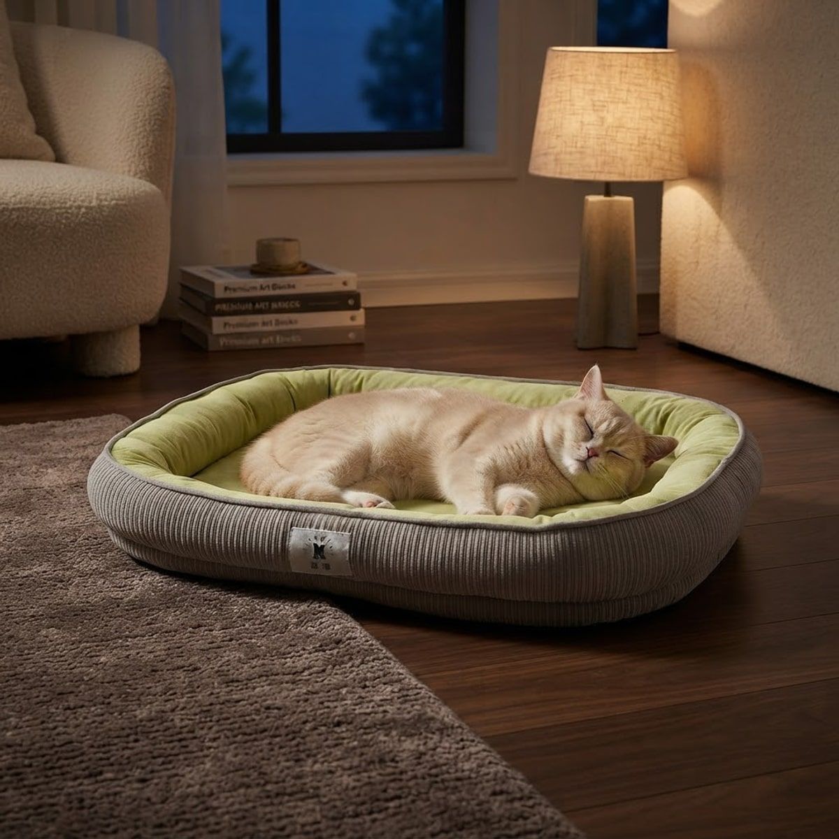Green XL Pet Mattress with Soft Raised Sides