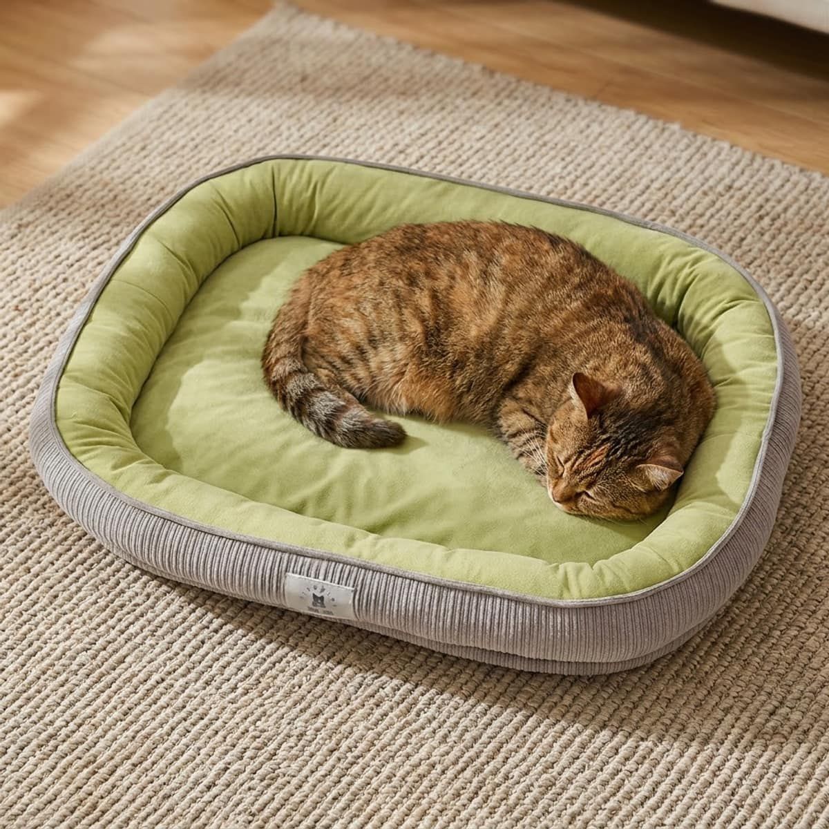 Green XL Pet Mattress with Soft Raised Sides