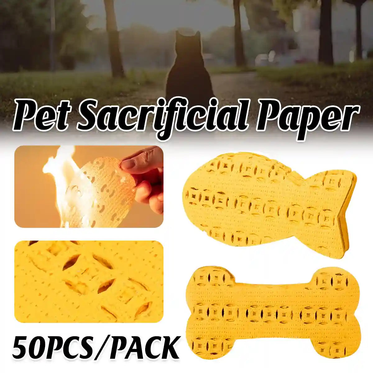 50PCS Pet Funeral Joss Paper Offering Set for Memorial Rituals
