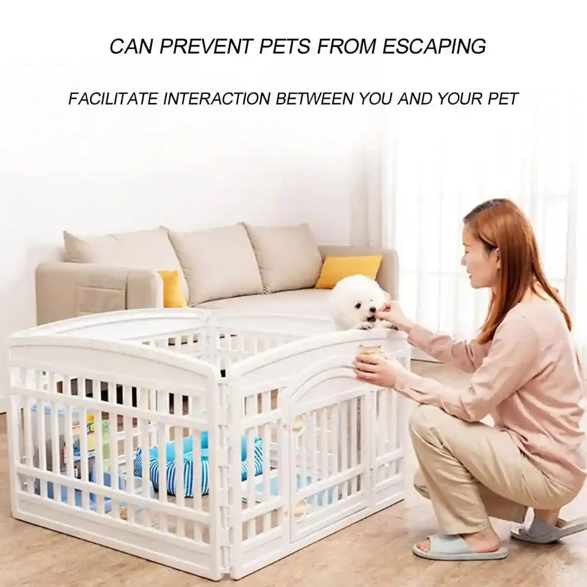 Stable Pet Fence Easy Installation Playpen with Double Locks