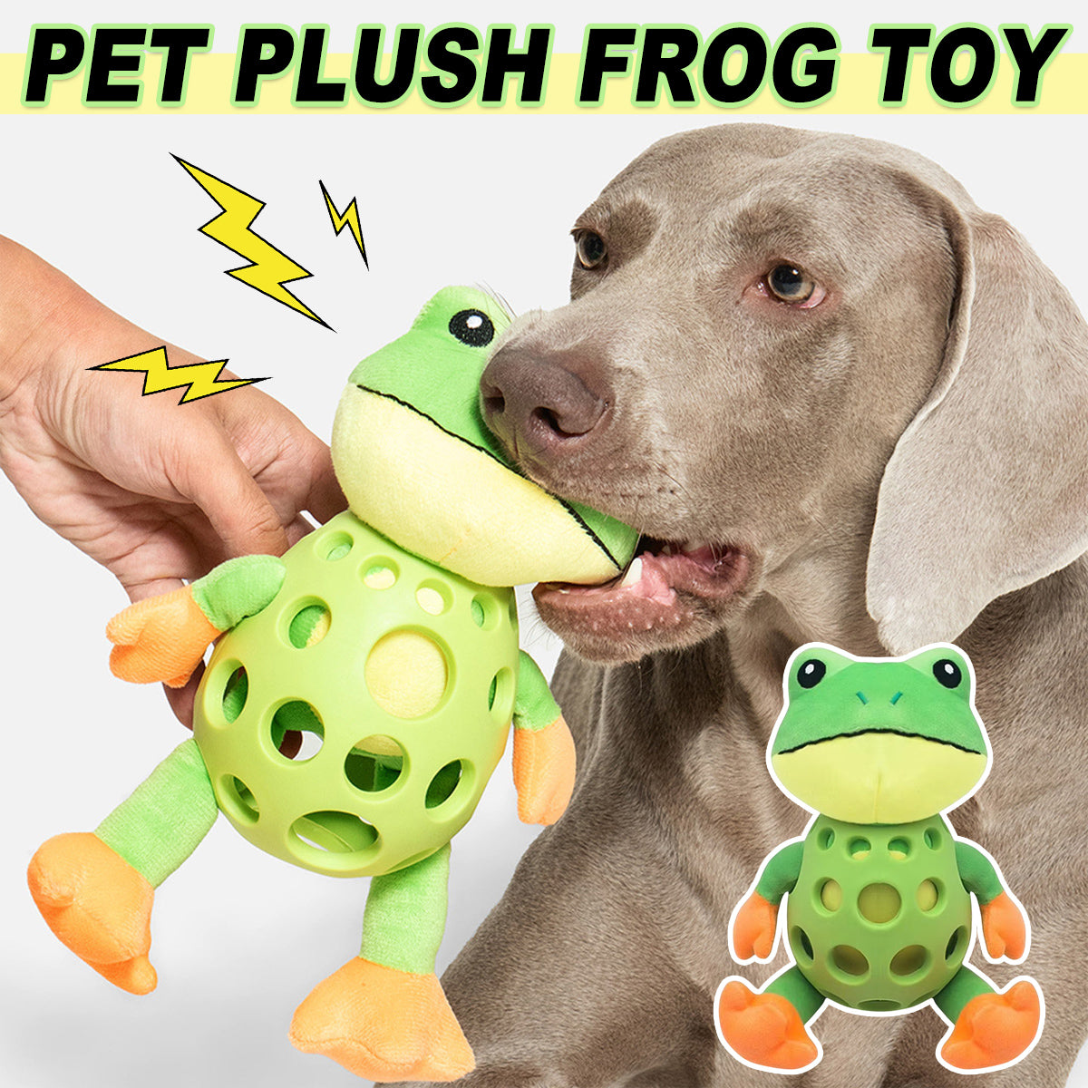 Plush Dog Toy Squeaky Frog Chew Toy