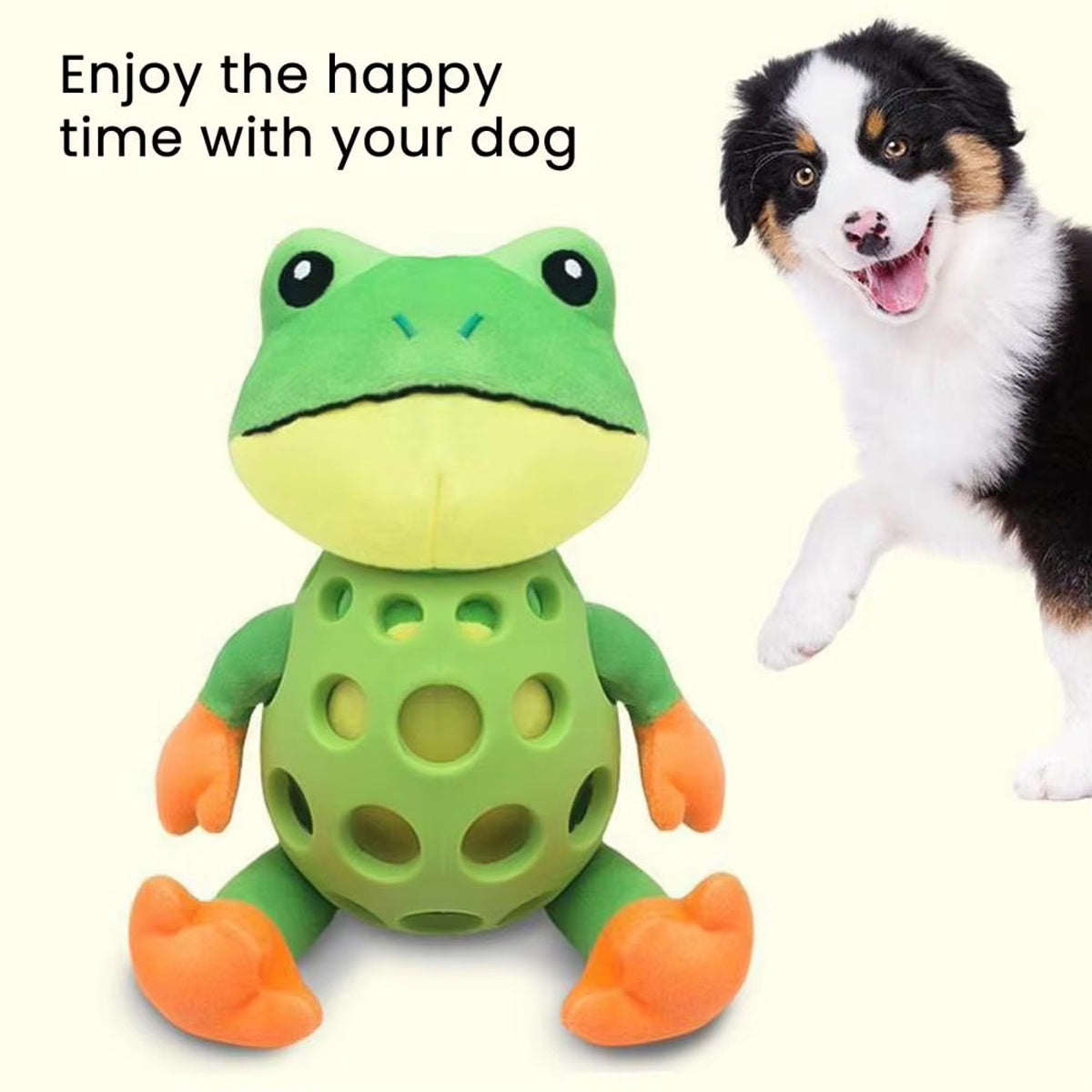 Plush Dog Toy Squeaky Frog Chew Toy