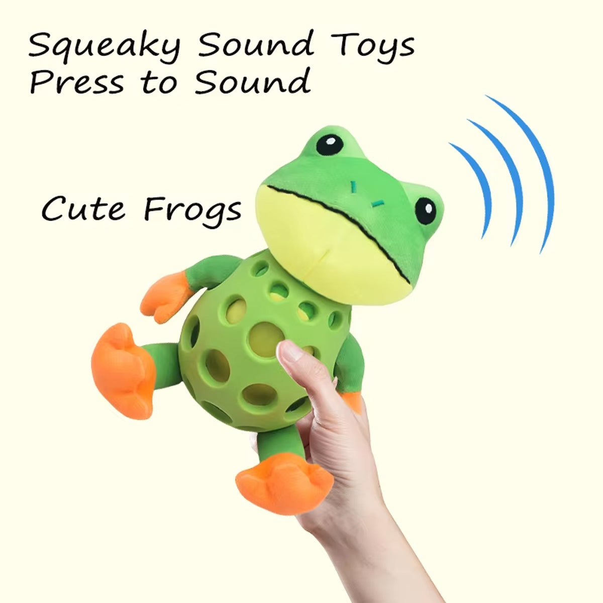 Plush Dog Toy Squeaky Frog Chew Toy