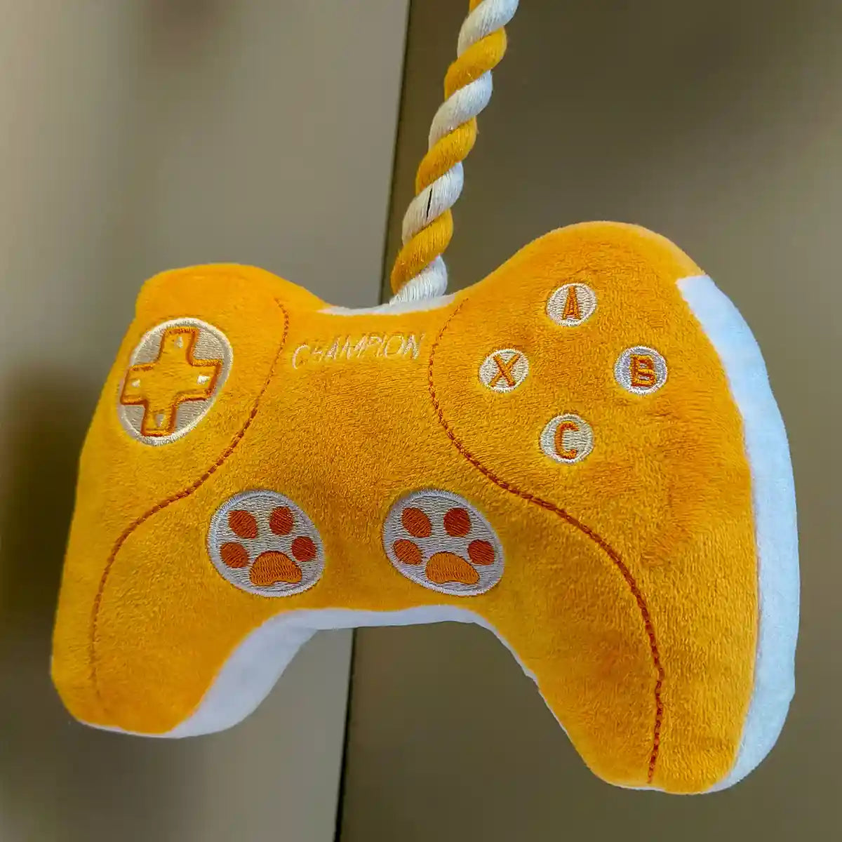 Interactive Dog Plush Toy with Rope and Squeakers