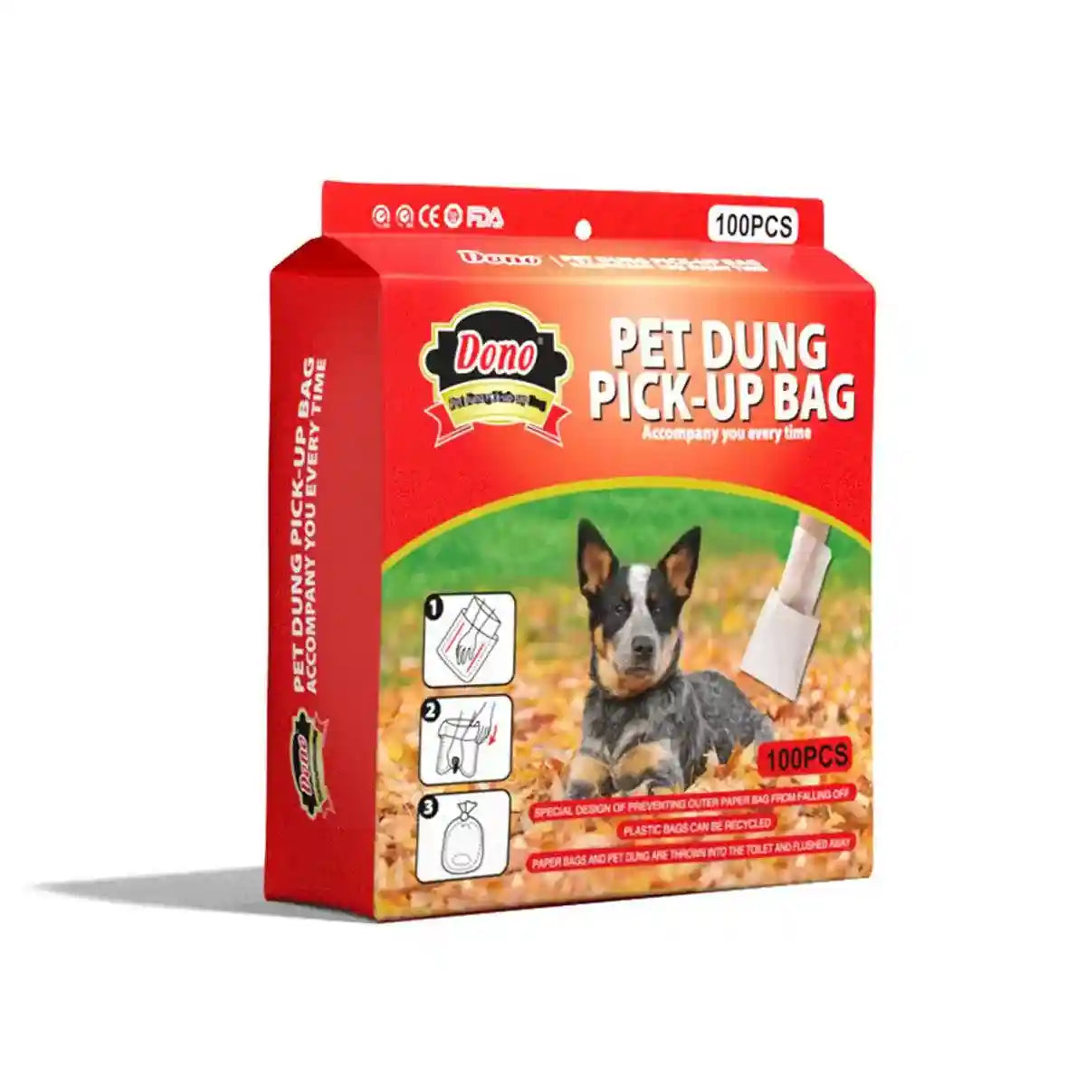 100pcs Eco-Friendly Dog Poop Bags Leak-Proof & Flushable Pet Waste Bags