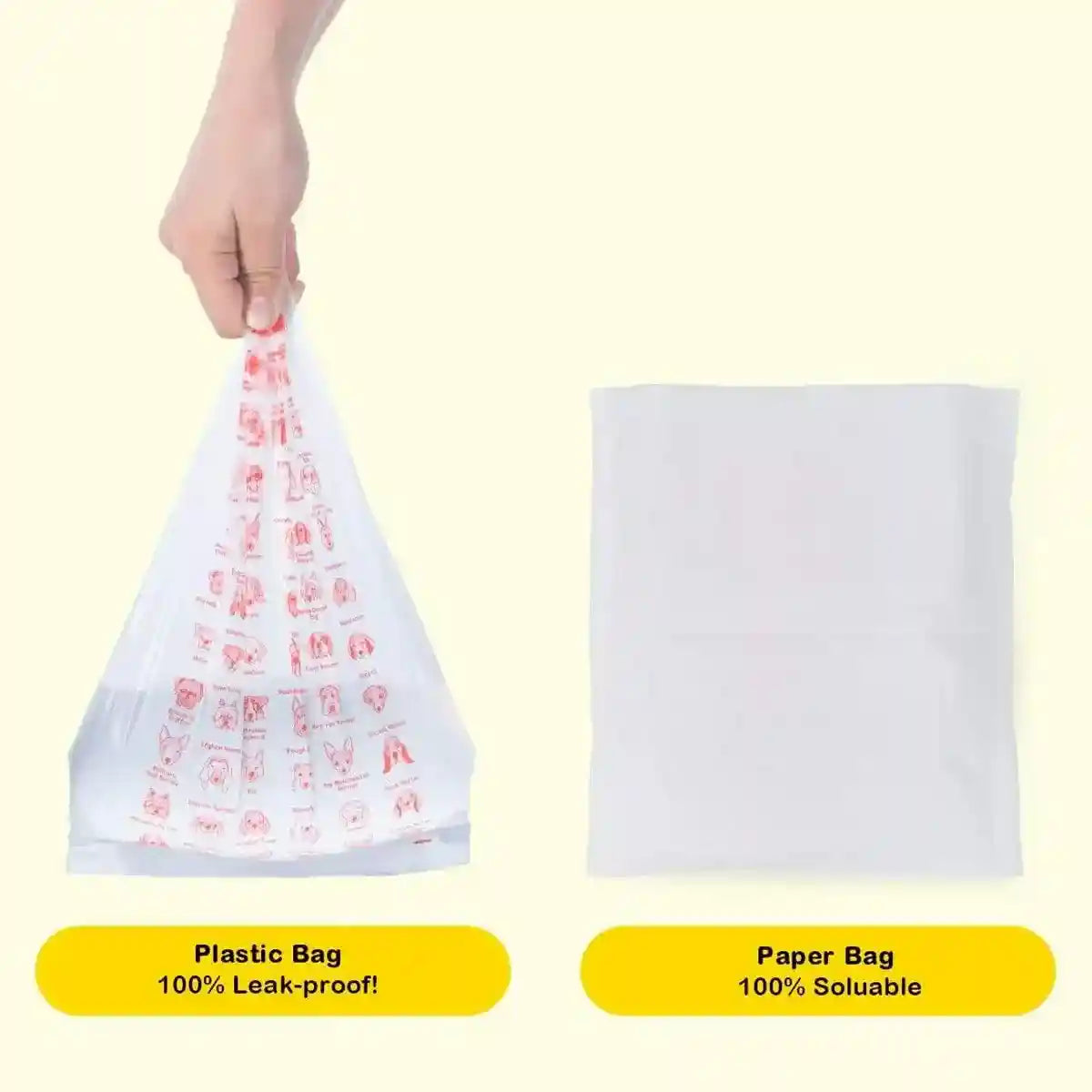 100pcs Eco-Friendly Dog Poop Bags Leak-Proof & Flushable Pet Waste Bags