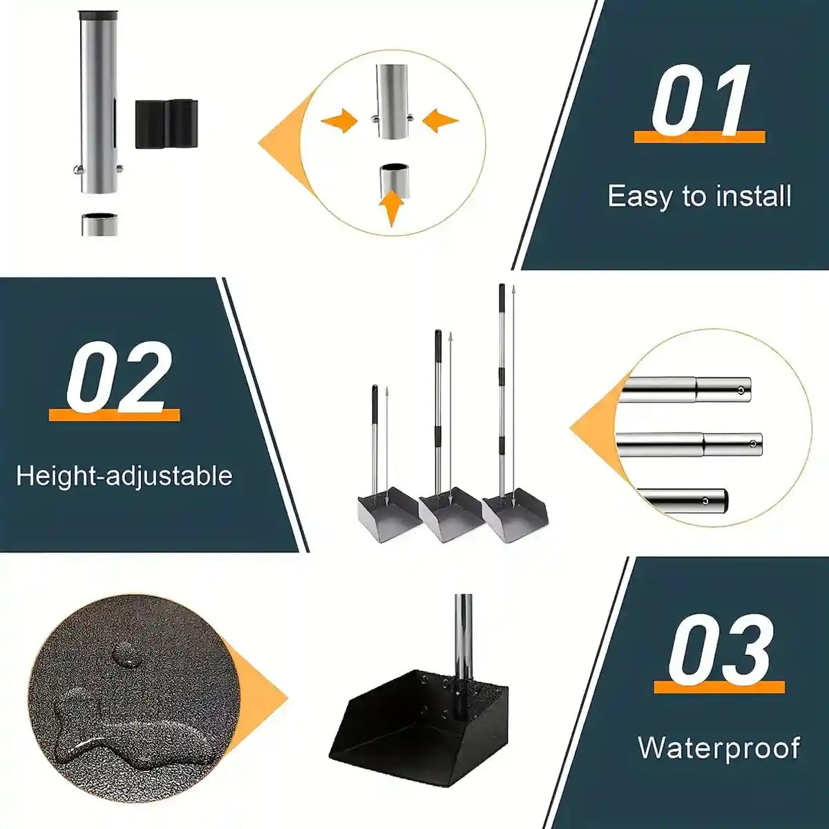 Long Handle Pet Waste Scooper Set for Dogs and Cats