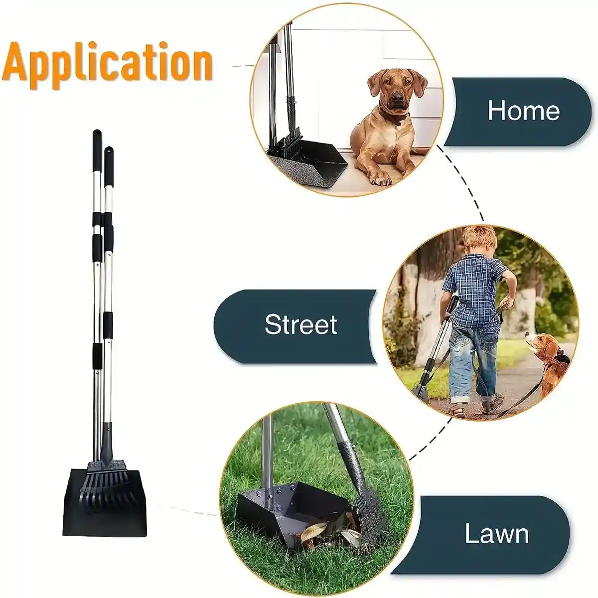 Long Handle Pet Waste Scooper Set for Dogs and Cats