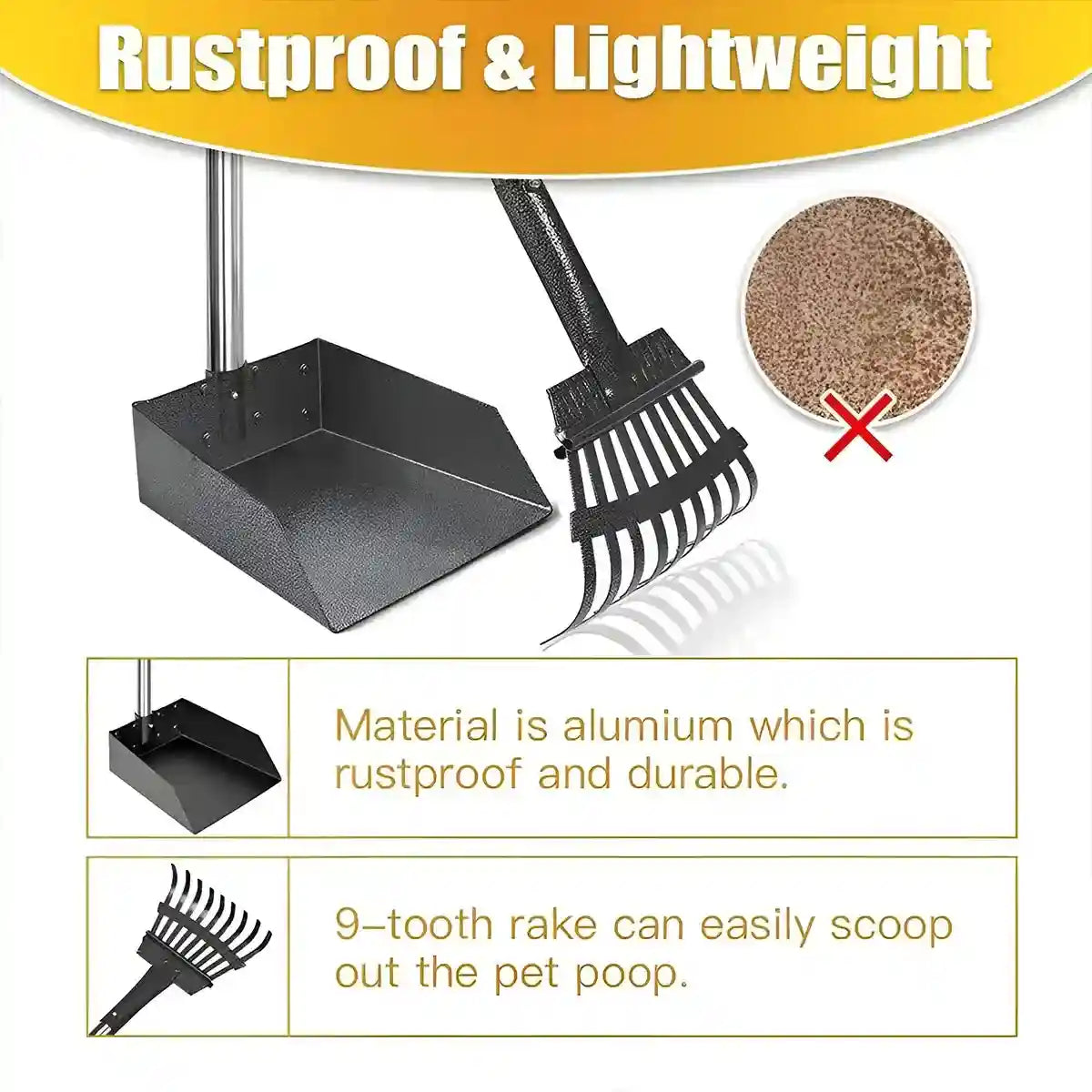 Long Handle Pet Waste Scooper Set for Dogs and Cats