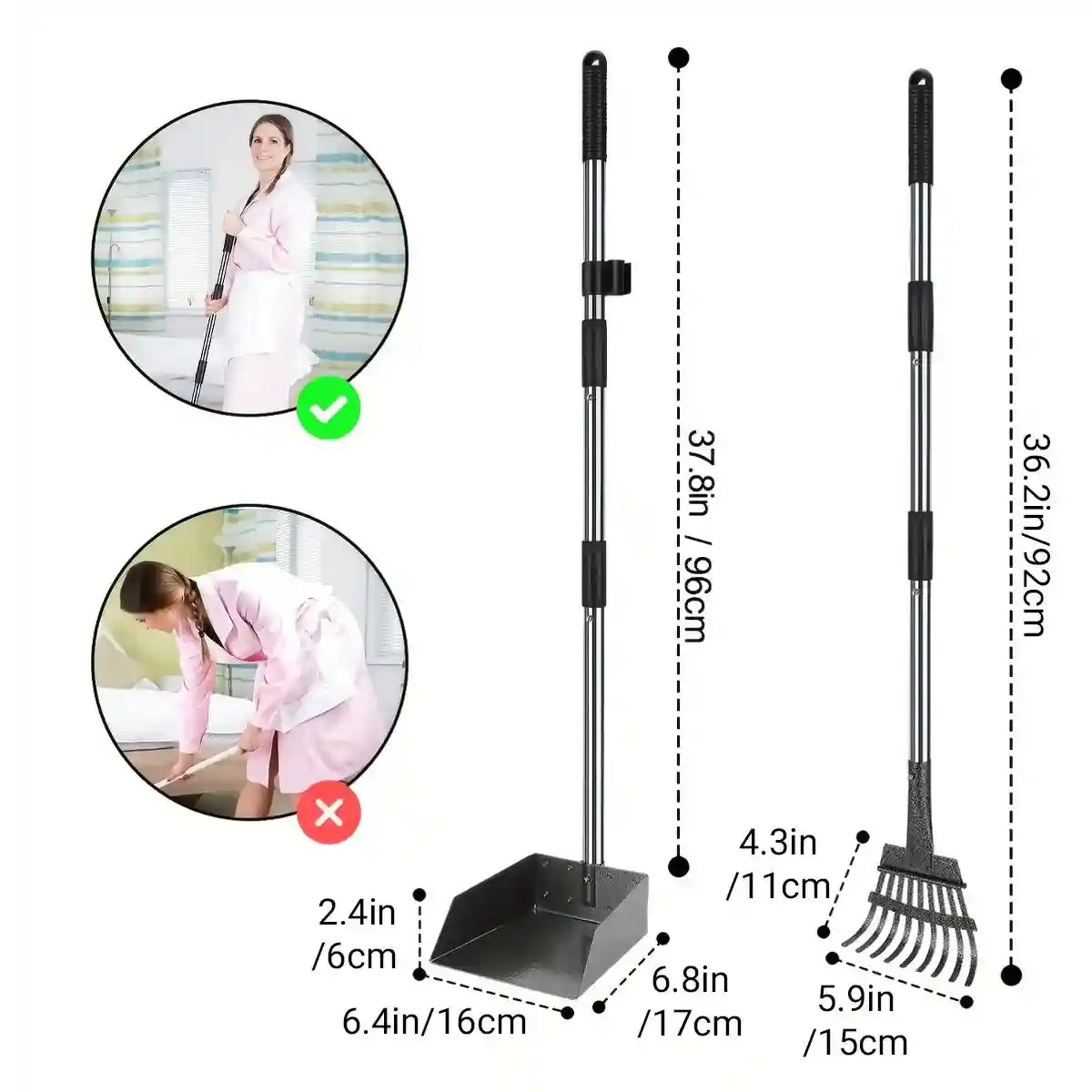 Long Handle Pet Waste Scooper Set for Dogs and Cats